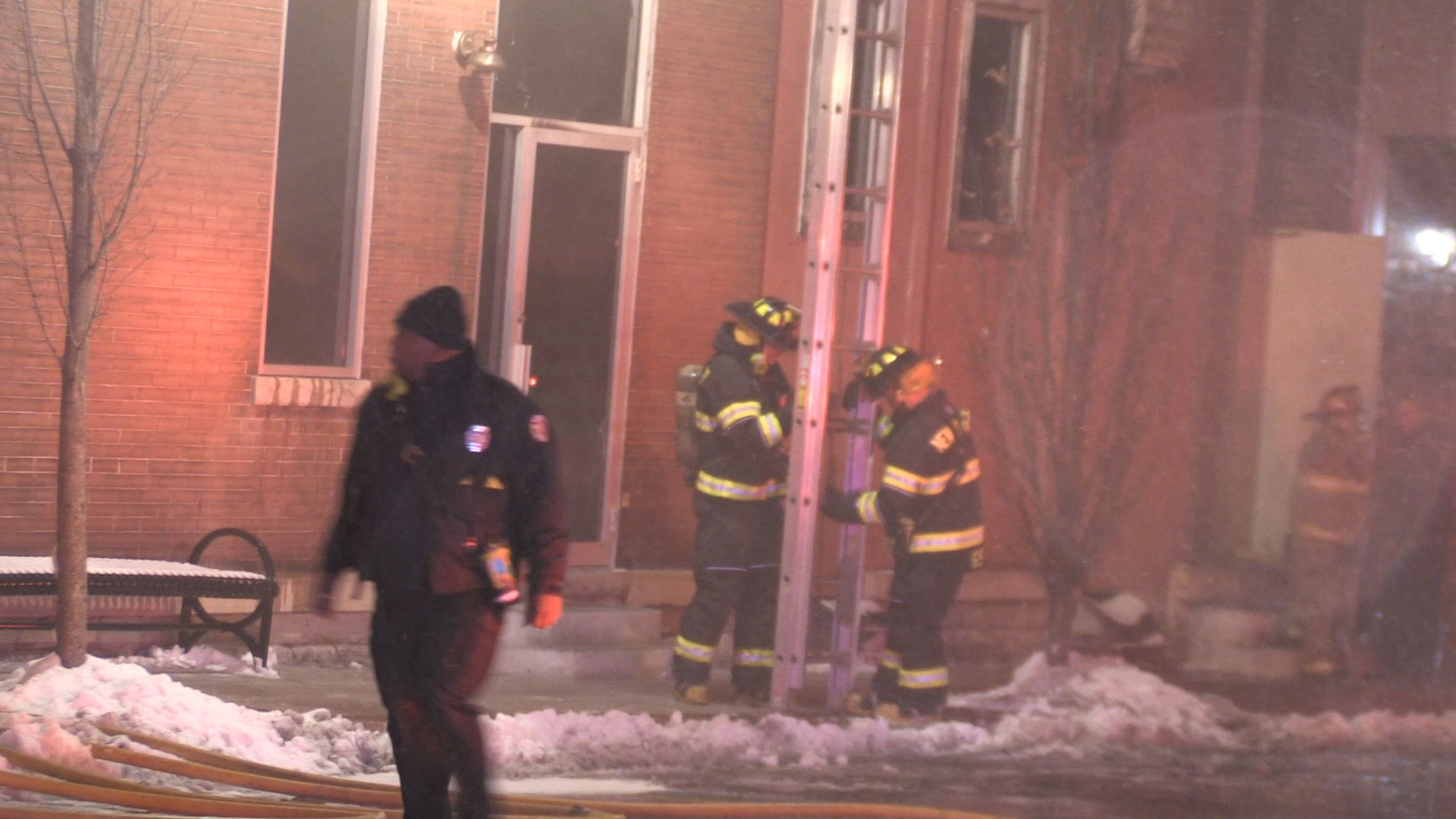 Crews battle fire at the Copper Penny